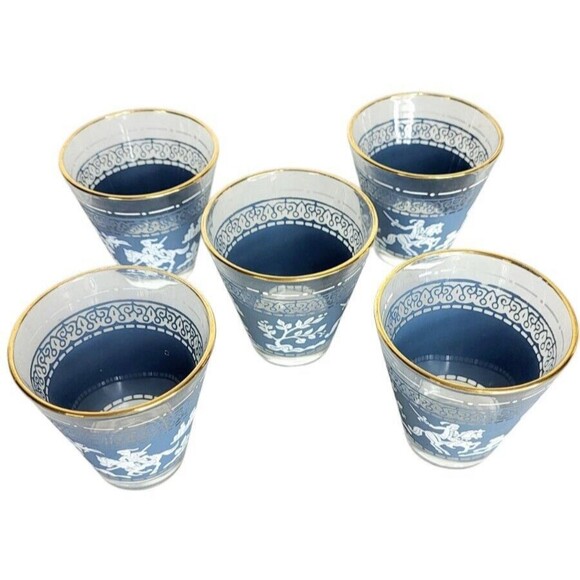 VTG Hazel Atlas Arabian Knights Jasperware Shot Glass Set Of 5 Whiskey Lowball - Picture 12 of 12